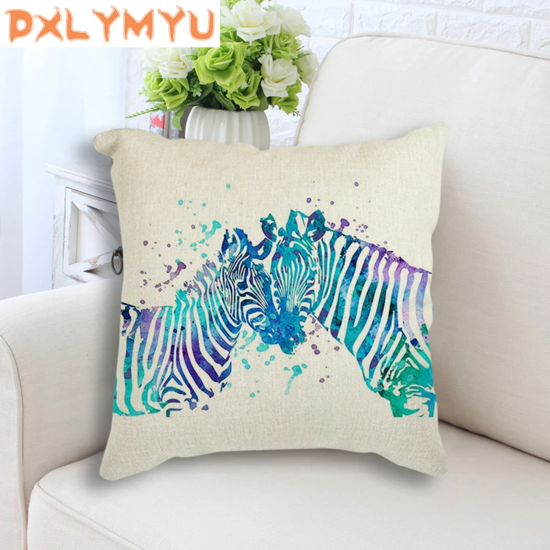 Домашняя декоративная подушка для дивана льняная квадратная наволочка с