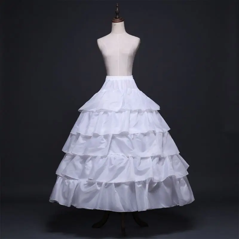 

Womens Wedding Accessories Crinoline Petticoat Skirt 4 Hoops 5 Ruffles Layers Ball Gown Half Slips Underskirt for Bridal Dress