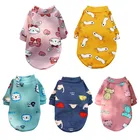 Мультяшный принт Толстовка для маленькой собаки, пальто, зимняя теплая одежда для собак, Толстовка для чихуахуа, пуловер для щенков и кошек, одежда для домашних животных