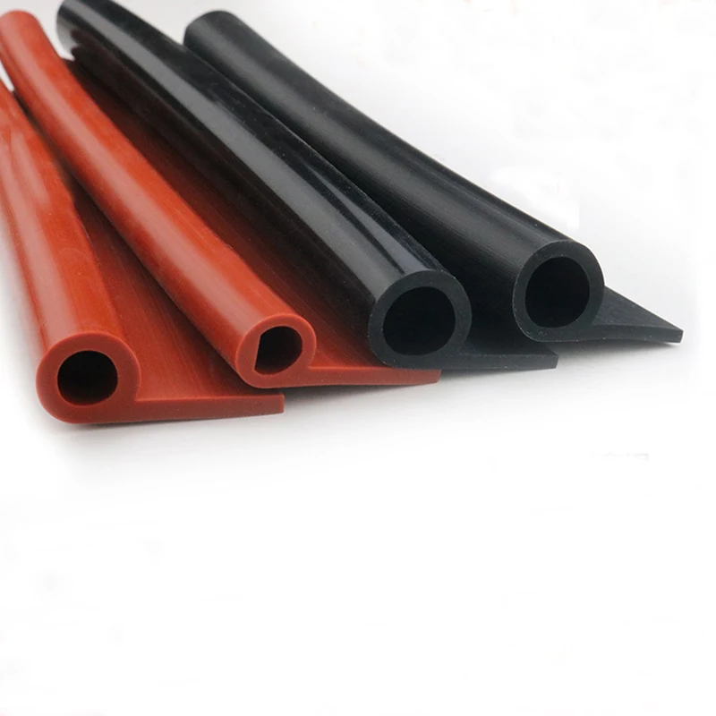

P type high temperature silicone seal oven door window rubber sealing strip weatherstrip black white red