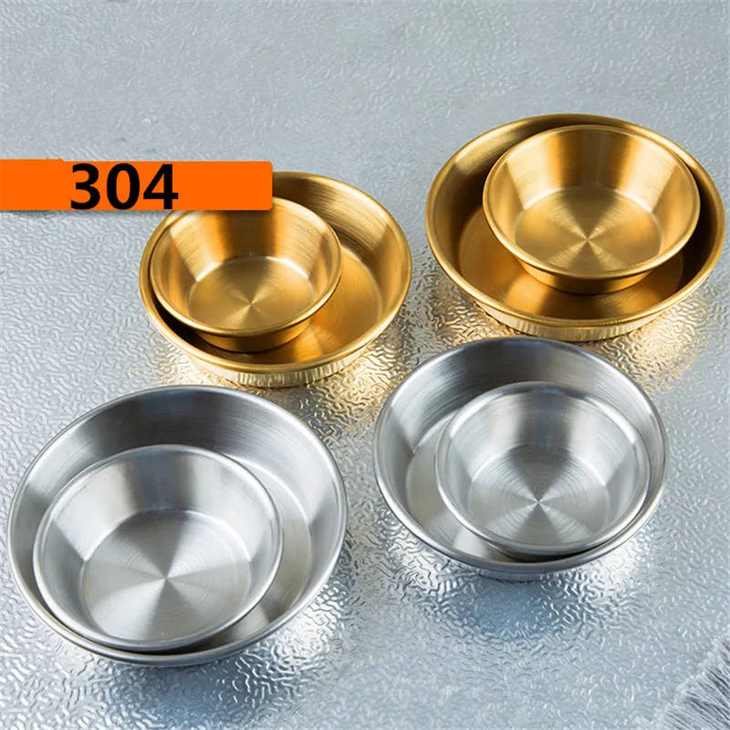 304 маленькая тарелка для соуса из нержавеющей стали кухонная суши соевого