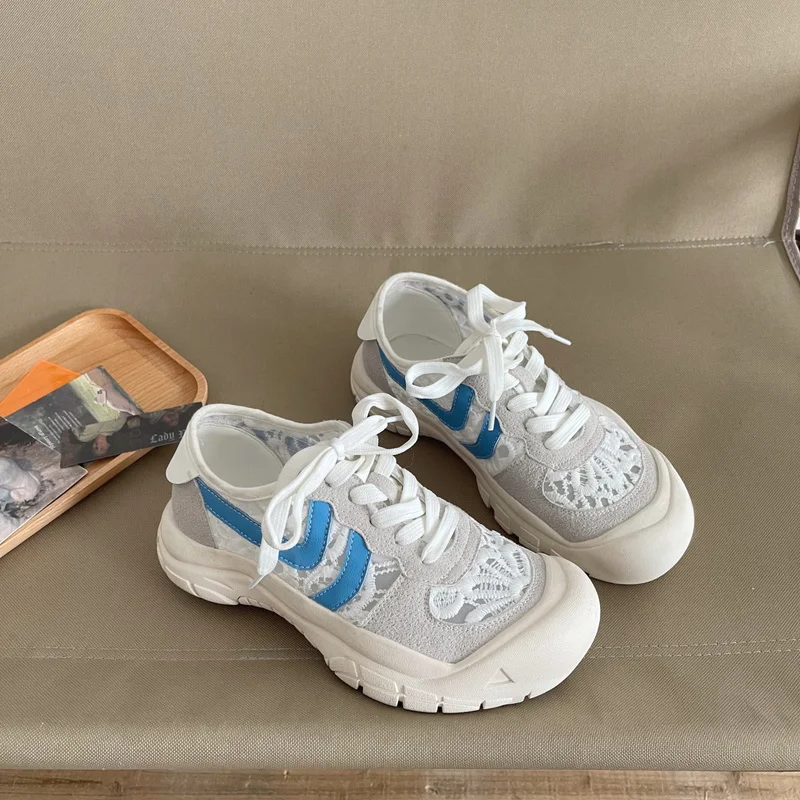 

2021 Designer Platform Shoes Woman Sneakers Fashion Thick Bottom Lace Ladies Vulcanized Shoes Basket Femme Chunky Sneakers Women