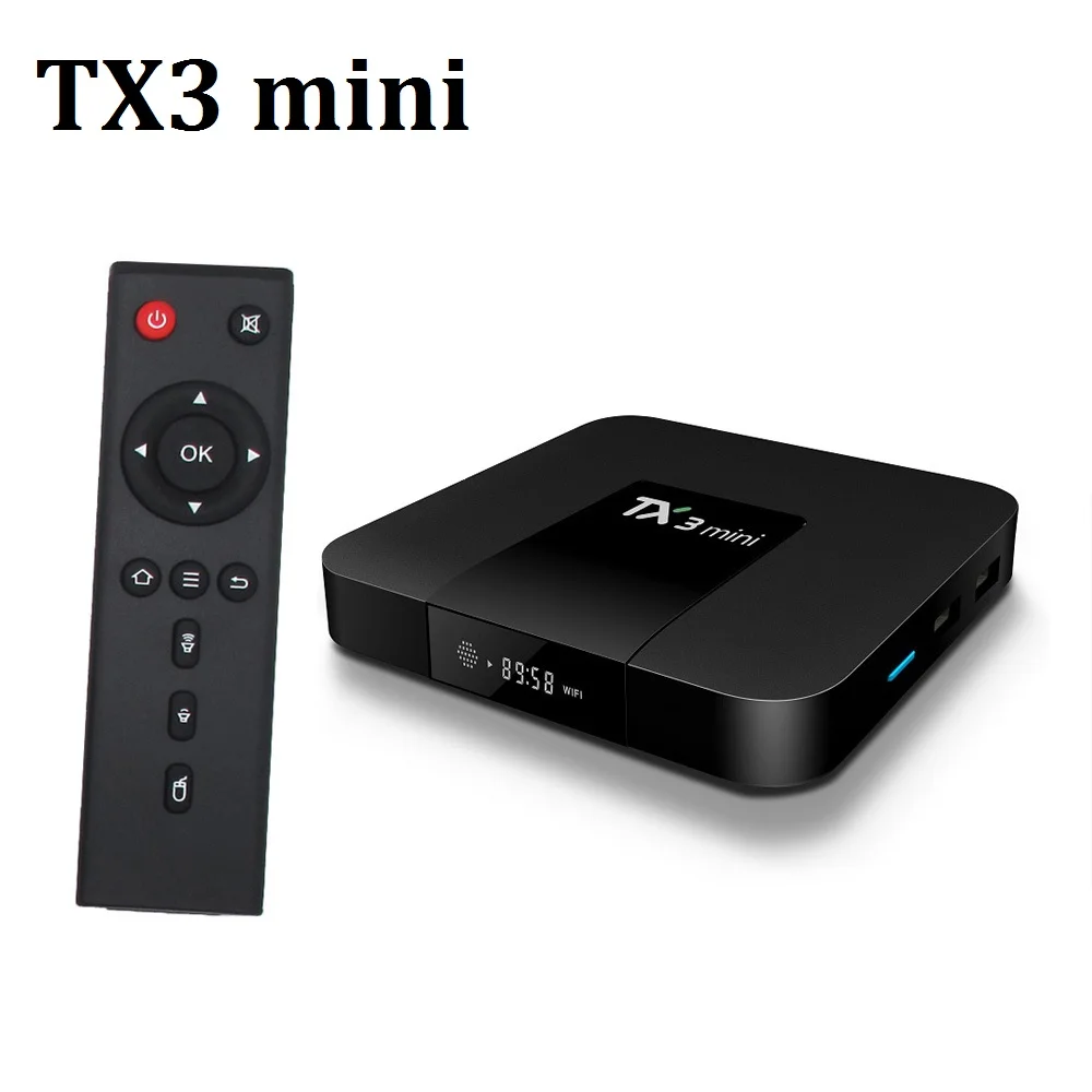 ТВ приставка TX3 на Android 7 1 + 8/2/16 ГБ EMMC Amlogic S905W 4 ядра LED дисплей|ТВ-приставки и