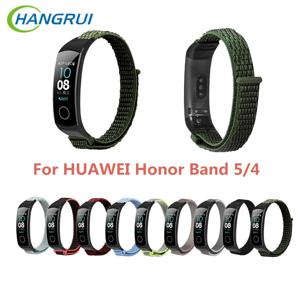 HANGRUI браслет ремешок для huawei Honor Band 5/4 нейлон спортивная петля Замена часов Ремешок для Honor Band 5 браслет ремешок