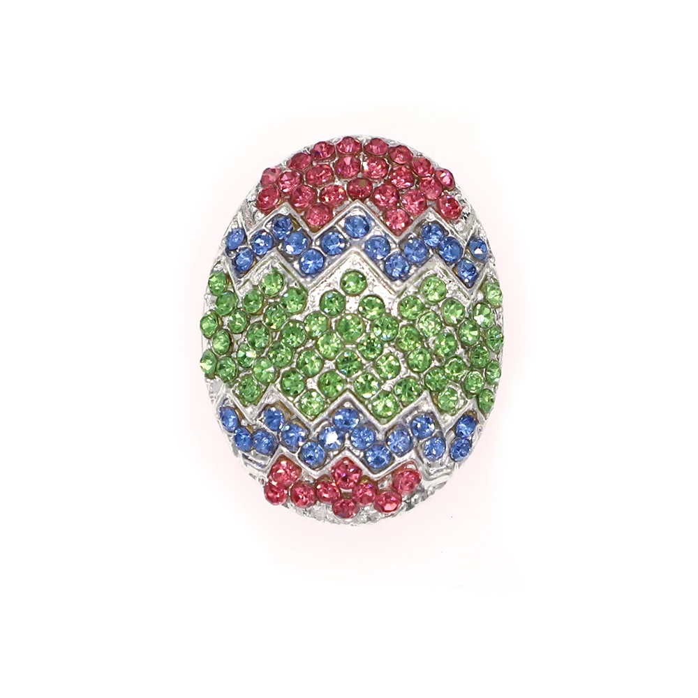 

Crystal Faberge Easter Egg Brooches Rhinestone Holiday Brooch Pin For Little Girls