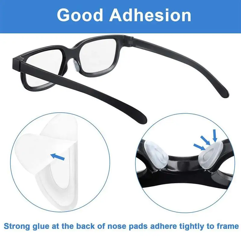 

2 Pairs Glasses Nose Pads Adhesive Silicone Nose Pads Nosepads Non-Slip For Glasses White Eyeglasses Sunglasses Thin V4O9