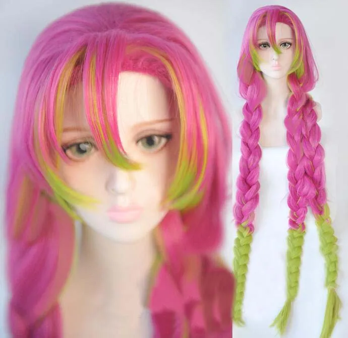 Аниме Demon Slayer: Kimetsu no Yaiba Kanroji Mitsuri Косплей Костюм на заказ - Цвет: only wig