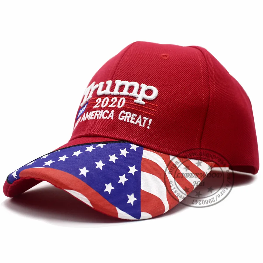 LIBERWOOD, Красная Шапка Дональда Трампа, новая хлопковая бейсболка с большой вышивкой американского флага MAGA - Цвет: 37