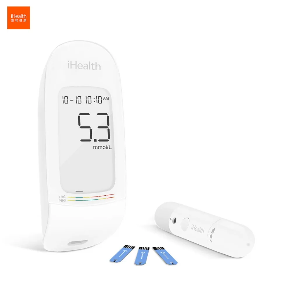 Измеритель глюкозы в крови Xiaomi mijia IHealth с тест полосками компактные портативные 5