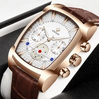 top brand luxury wwoor fashion leather strap quartz men watches casual chronograph business male wristwatches clock montre homme