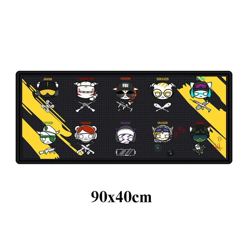 Цвет: желтый Rainbow Six Siege Gaming mouse pad XXL аниме компьютер большой 90x40 см Коврик для мыши геймер запирающийся край стол для портативного компьютера ноутбука коврик - Цвет: Цвет: желтый