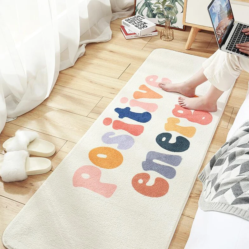 Современный простой коврик ковер домашний прикроватный для спальни из овечьей