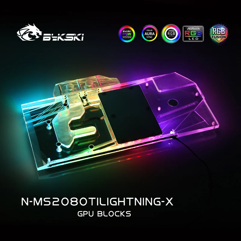 Bykski Water Block use for MSI RTX2080TI LIGHTNING / Full Cover Copper Radiator Block/3PIN 5V A-RGB 4PIN 12V RGB | Компьютеры и офис