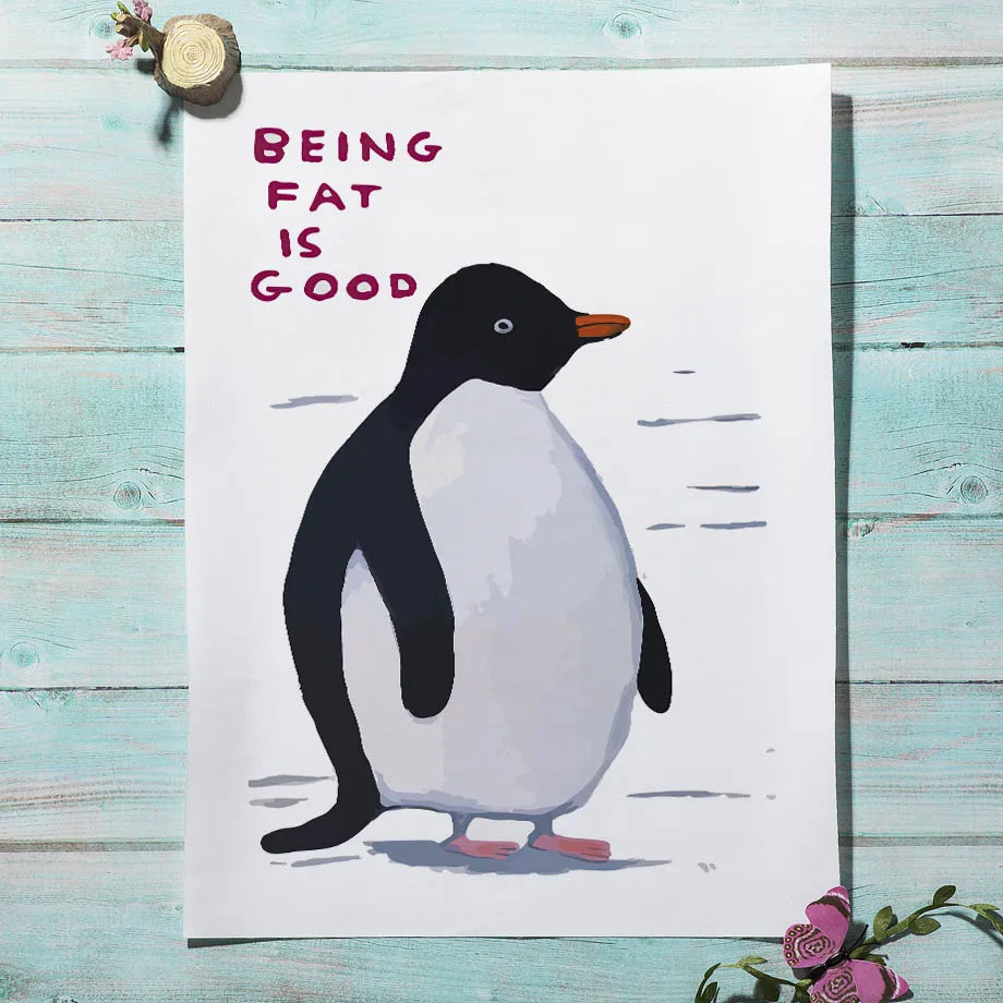 Картина на холсте с принтом Давида шригли Забавный человек попка фламинго