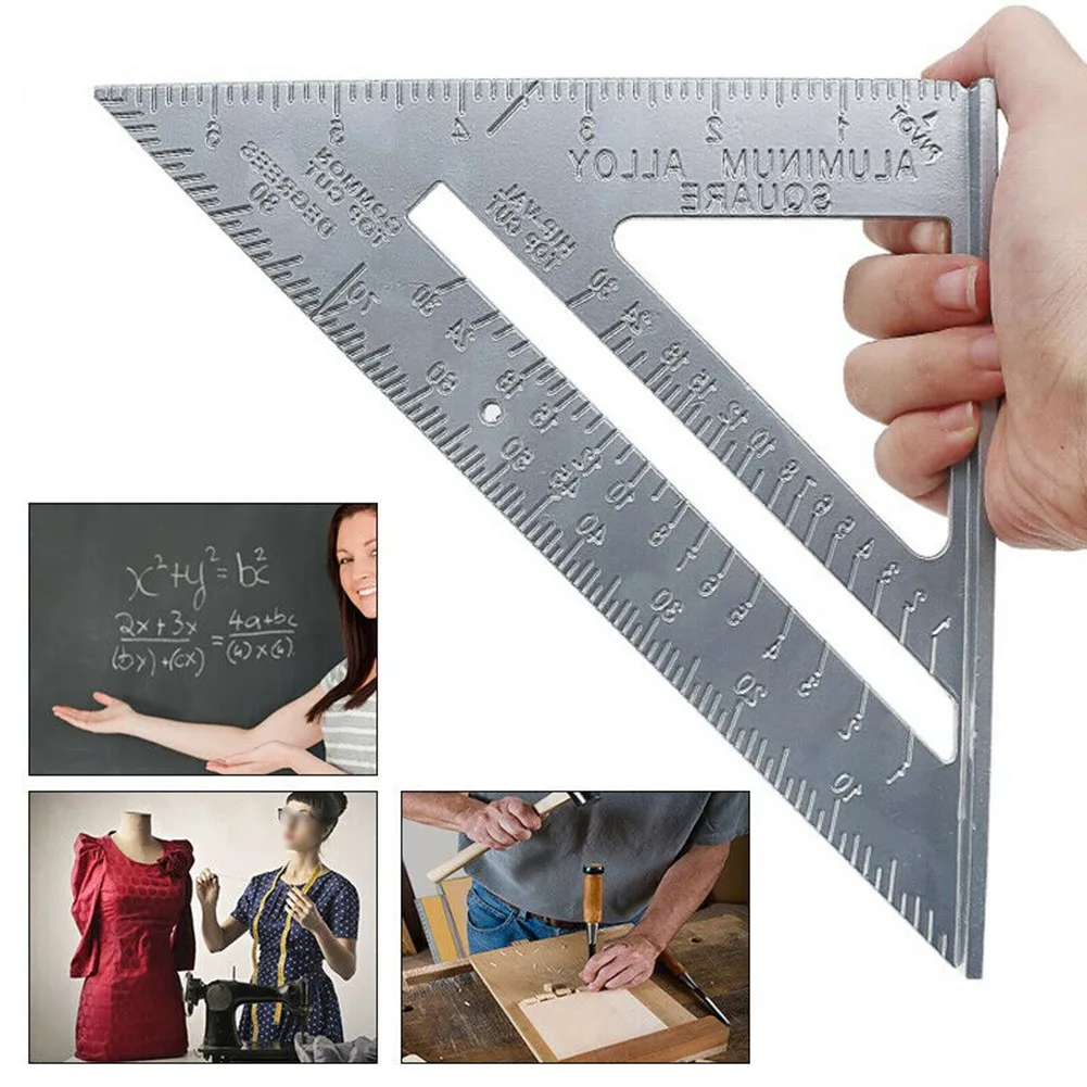 

2pcs Triangle Ruler 7\\\\\\\" Alloy Aluminum Angle Imperial Protractor Ruler
