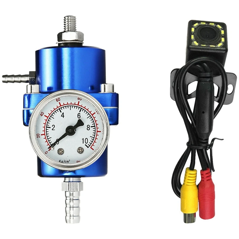 1x Синий Металлический регулируемый регулятор давления топлива 0 140 Psi масляный