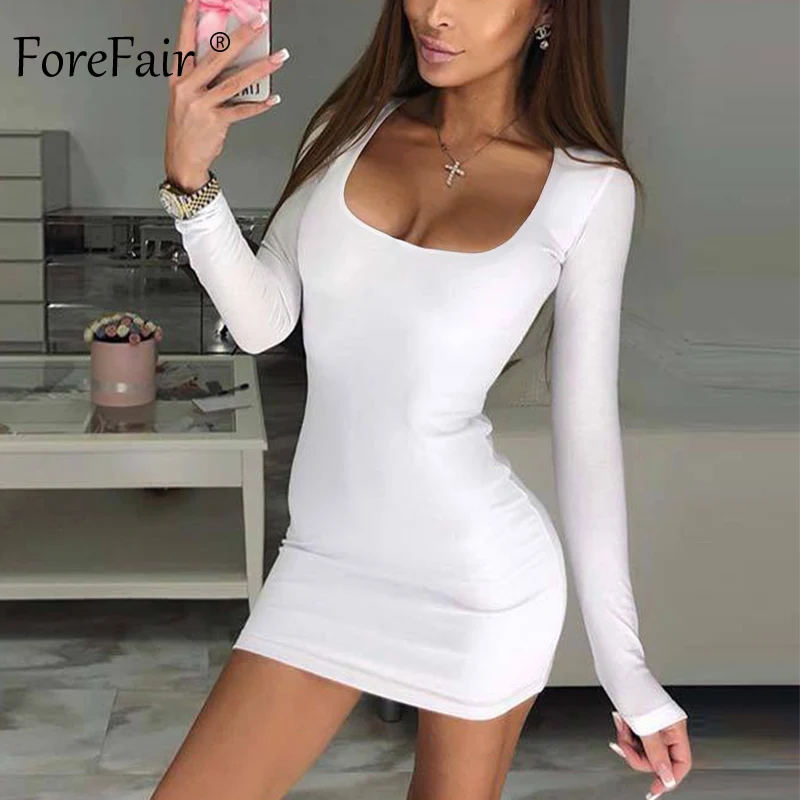 Соблазнительное облегающее платье Forefair с длинным рукавом женское Клубное