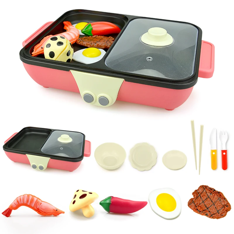 Моделирование горячий горшок барбекю плита ролевая игра кухня режущая игрушка