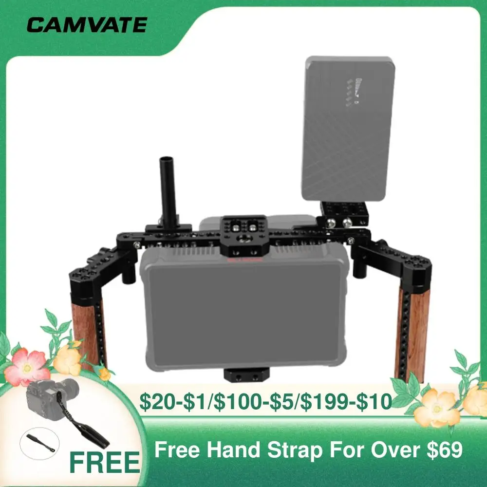 CAMVATE директора мониторы клетка Риг с деревянными ручками и монтажные кронштейны