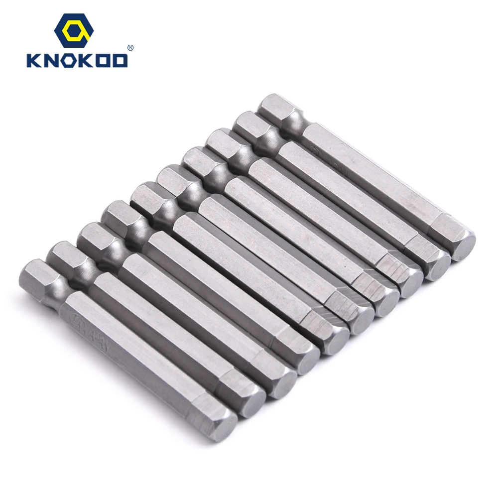 KNOKOO, 10 шт./лот, шестигранный хвостовик, отвертка, сверло, длина 50 мм, отвертка, биты S1/4 с шестигранной головкой