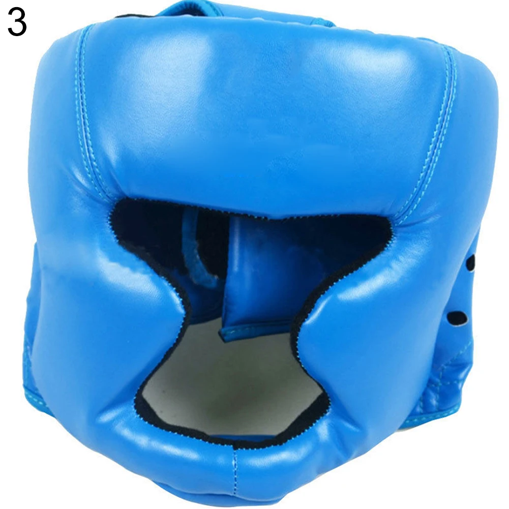 

Faux Leather Boxing Martial Arts MMA Helmet Head Guard Headgear Head Protection Fitness Equipment Accessories