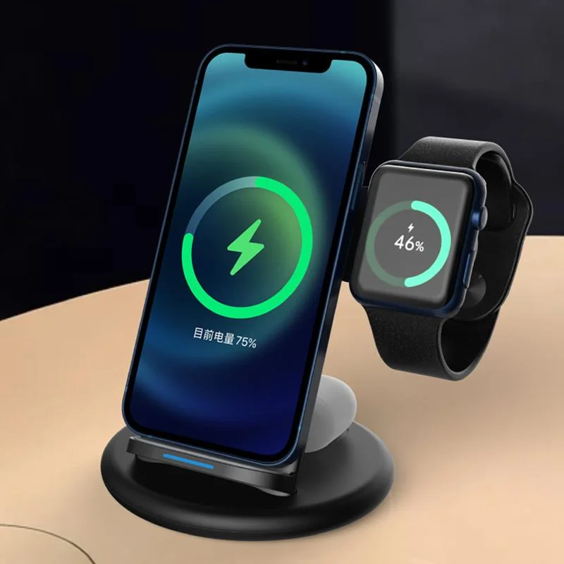

Беспроводное зарядное устройство 3 в 1 15 Вт для iPhone 12 11 XS XR X 8 Apple Watch 6 5 4 3 2 Airpods Pro, подставка для быстрой зарядки для Samsung S20 S10