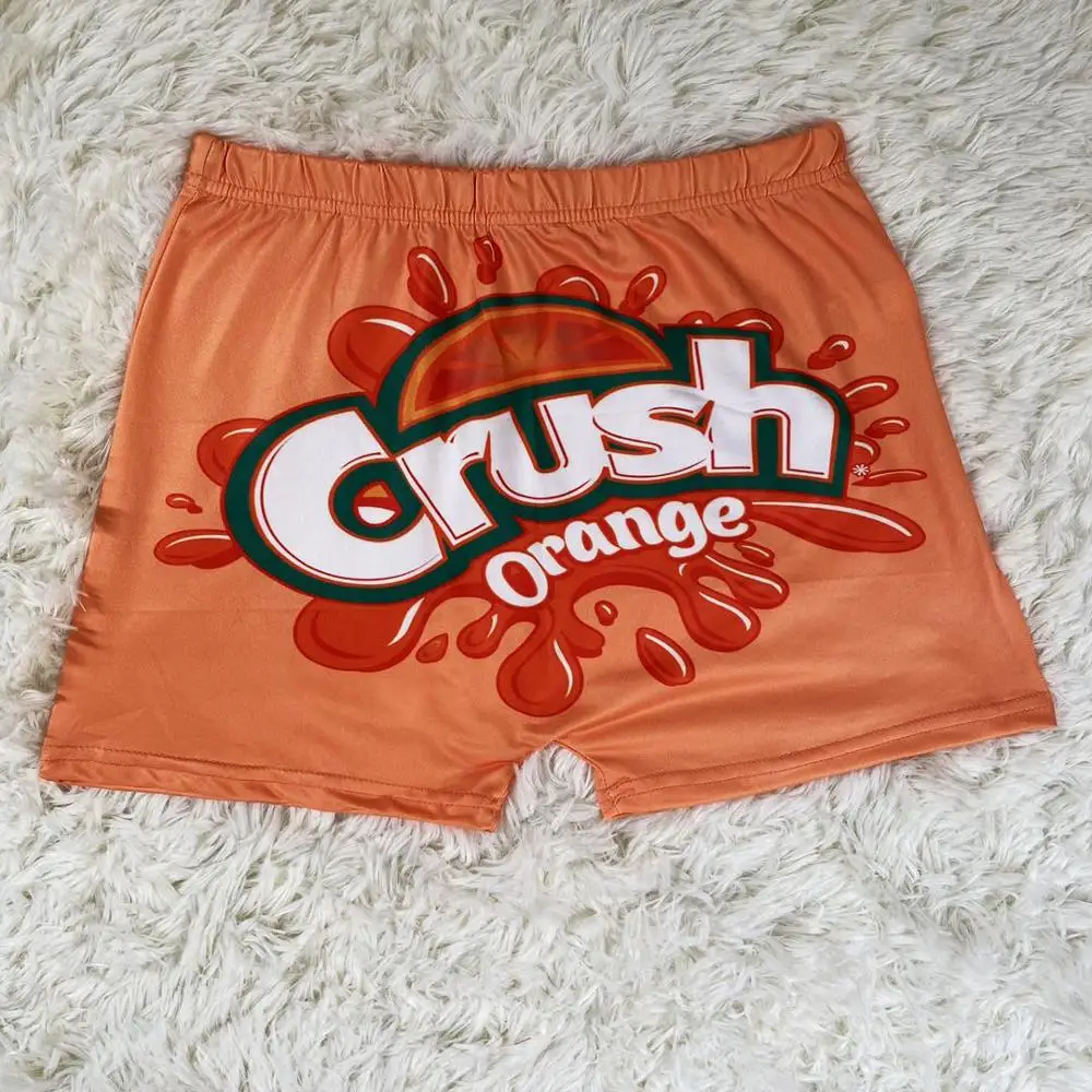 

Europe's new sexy cartoon printed yoga pants fashion slim waist elastic belt women's shorts