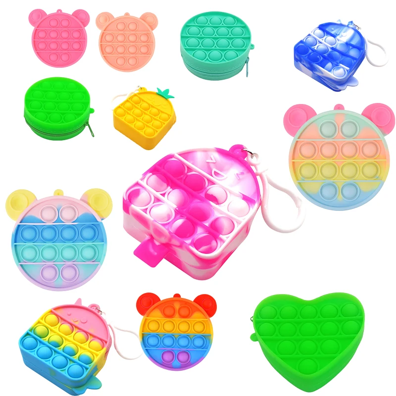 

Fidget Toy Pencil Case Adult And Kids Stress Relief Toys Simple Sensory Silicone Bubble Stationery Storage Bag For Children