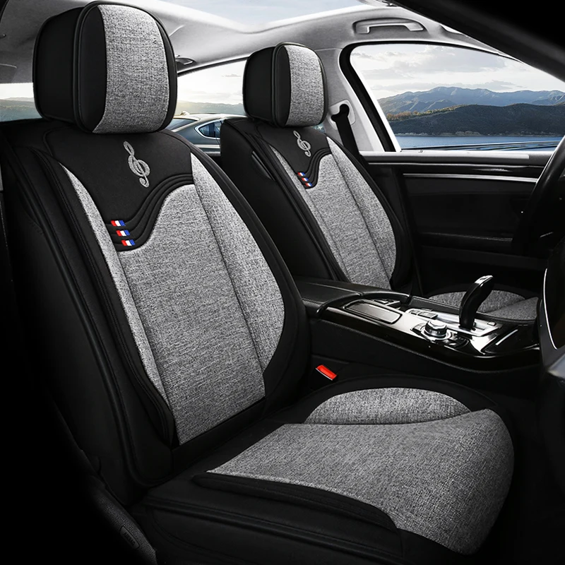 Полное покрытие льняное волокно чехлы для автомобильных сидений VW polo beetle golf plus