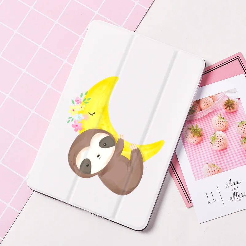 Милый Ленивец мультфильм iPad чехол для Mini 10 5 pro Air 3 Жесткие ПК чехлы s 7th поколения 6th