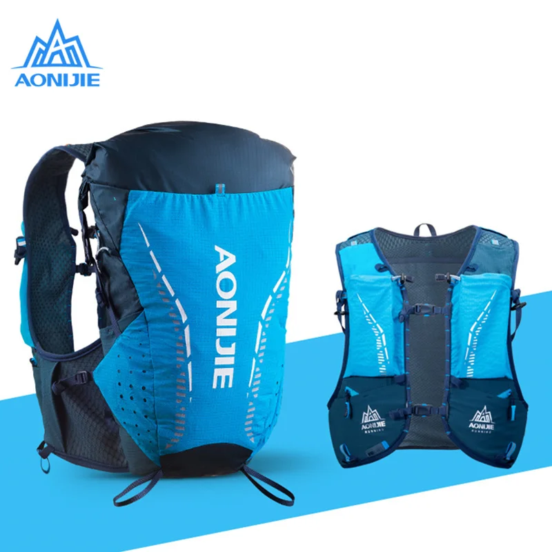 AONIJIE SM Size 10L Ultra Vest Hydration Backpack Pack Bag With 2pcs 420ml Soft Water Flask Hiking Trail Running Marathon C9103