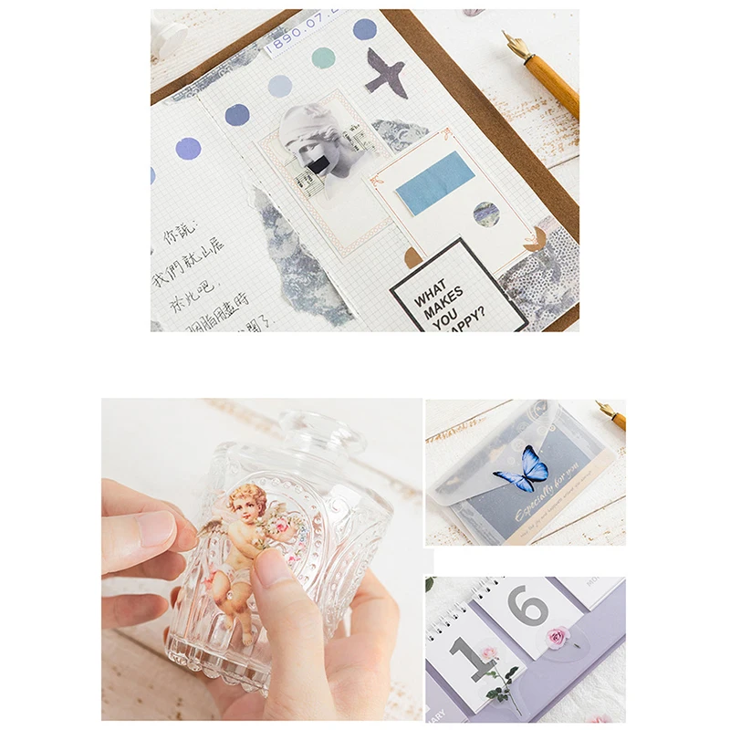 

40Pcs/Bag Travel Stickers Vintage Green Flowers Paper Scrapbooking Diary Albums