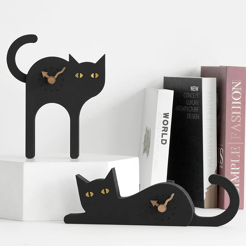 

Милые настенные часы в виде маятника, настольные уникальные настенные часы в скандинавском стиле с кошкой, домашние простые настенные часы ...