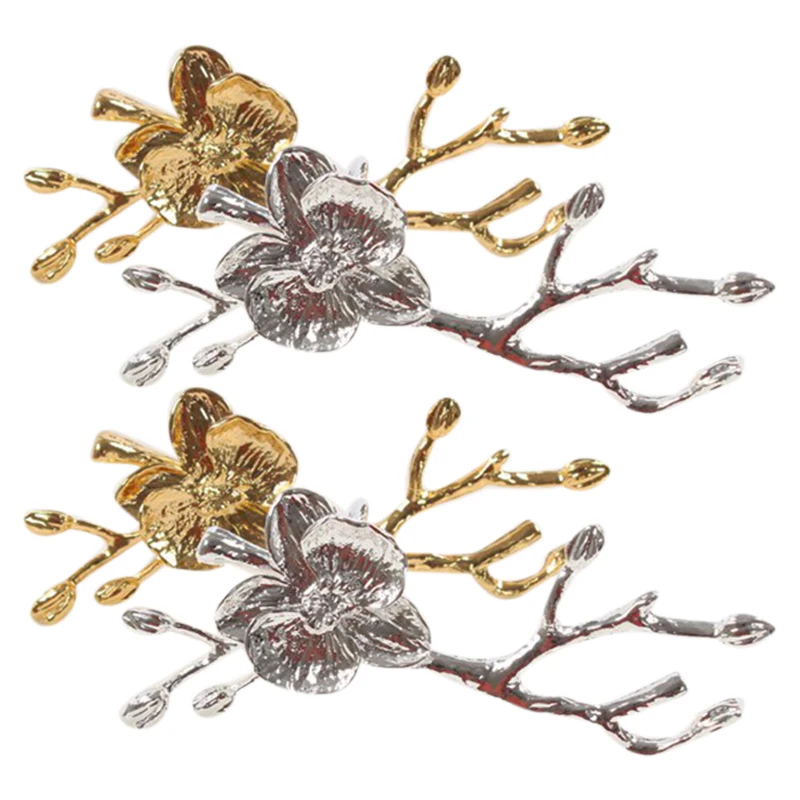 

Кольцо для салфеток, 4 шт., высококачественное кольцо для салфеток с золотой сливой, свадебное кольцо для салфеток, свадебные украшения в кон...