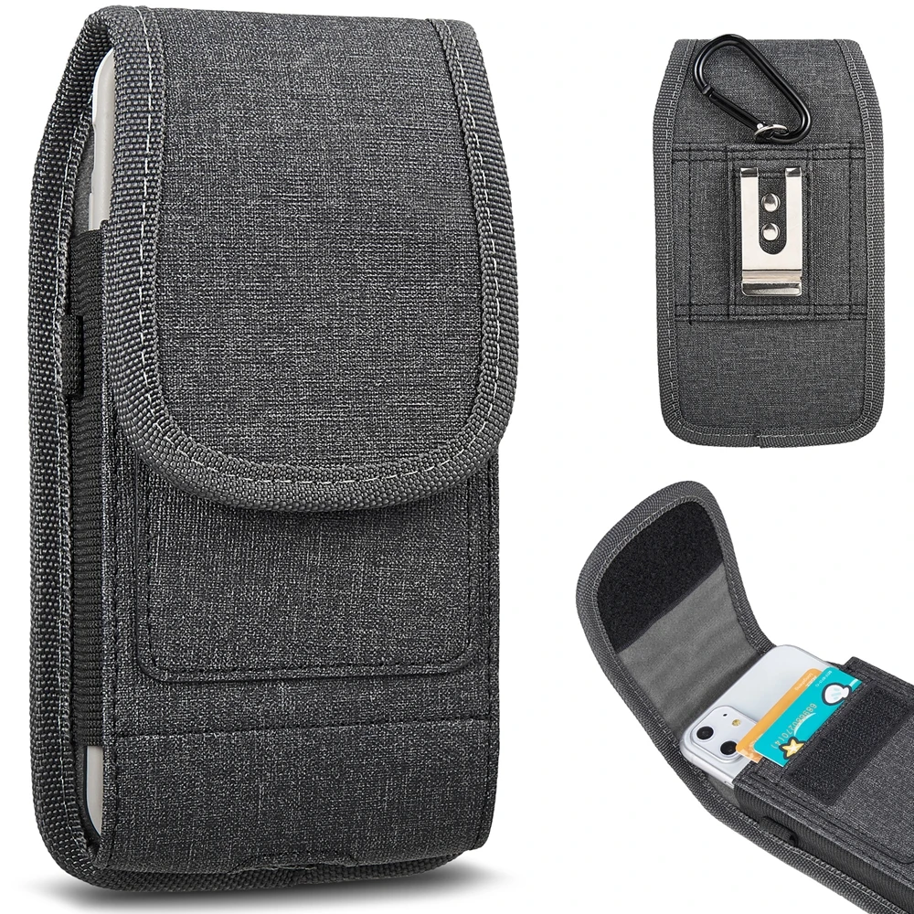 Mobile Phone Belt Clip Holster with Card Slots, Vertical Wallet Pouch Case Cover for Apple iPhone 12/12 Pro/XR/11/X/XS/11 Pro
