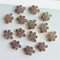 10 pcslot chinese knot blue vintage buttons gold clothing accessories buttons ornaments earrings jewelry sewing supplies