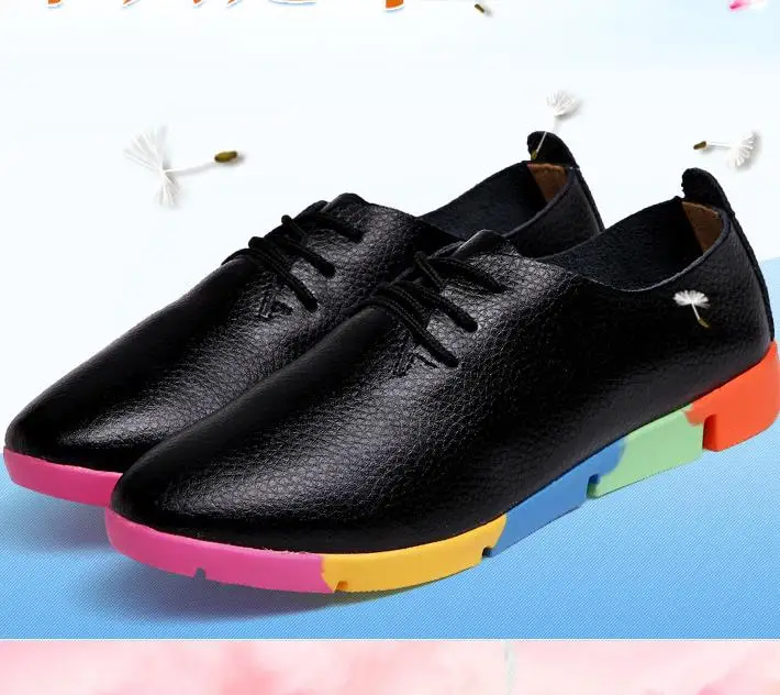 Женские дышащие кроссовки из натуральной кожи на плоской подошве|Обувь без