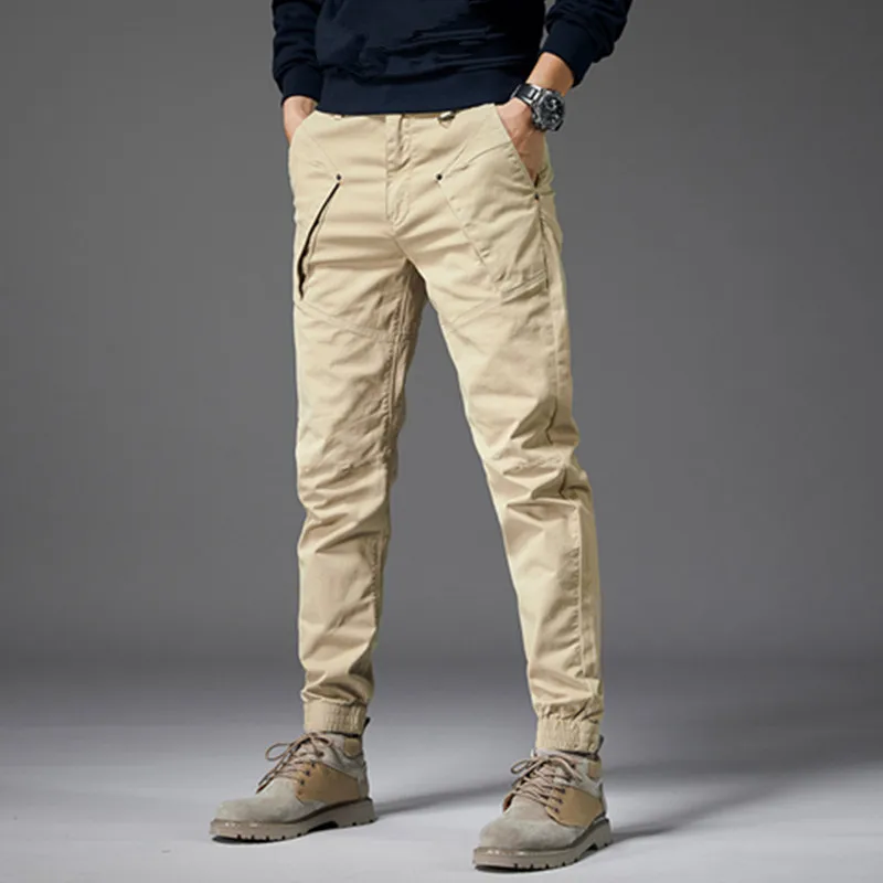 

2021 Spring Fashion Men Jeans High Quality Spliced Patchwork Casual Cargo Pants Streetwear Hip Hop Joggers Harem Trousers