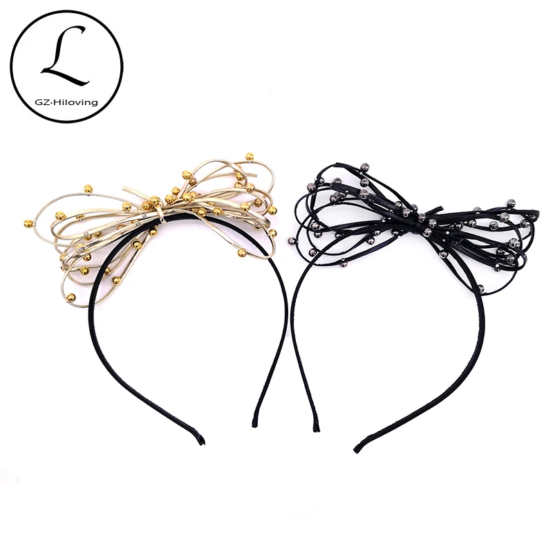 Ободок для волос с металлическими бусинами маленьких девочек|Аксессуары волос| |
