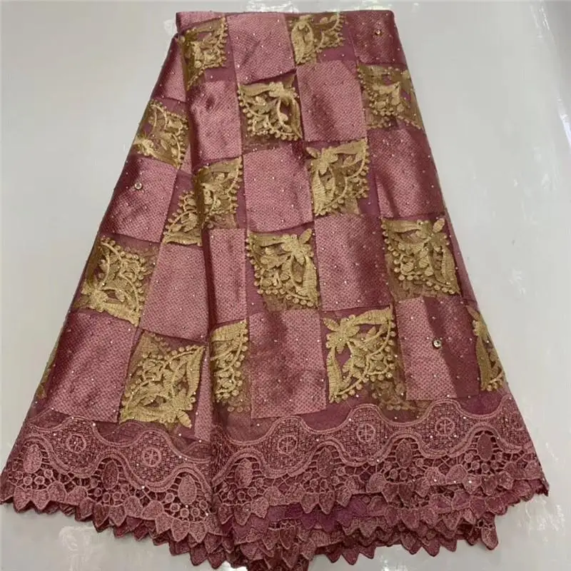 2020 Red Soft embroidery African Cord Lace Fabric With Stones Nigerian Fabrics French Tulle Net Laces NLY7-1 | Дом и сад