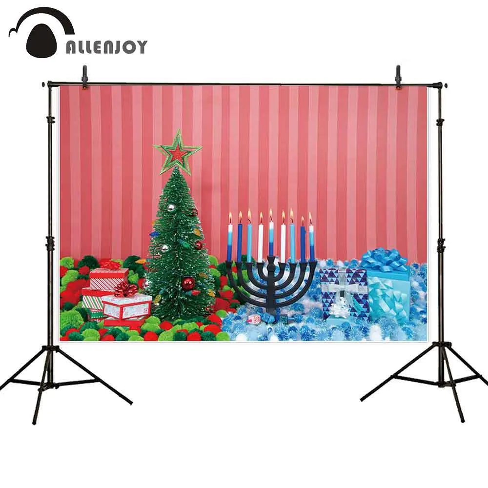 Фотофон Allenjoy Рождественская елка hanukka menorah свеча dreidel подарок пряжа шар полоса