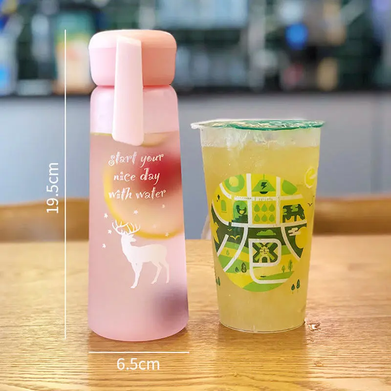 

Net red water cup high face value anti falling cup children's Korean version lovely portable plastic cup frosting sports cup