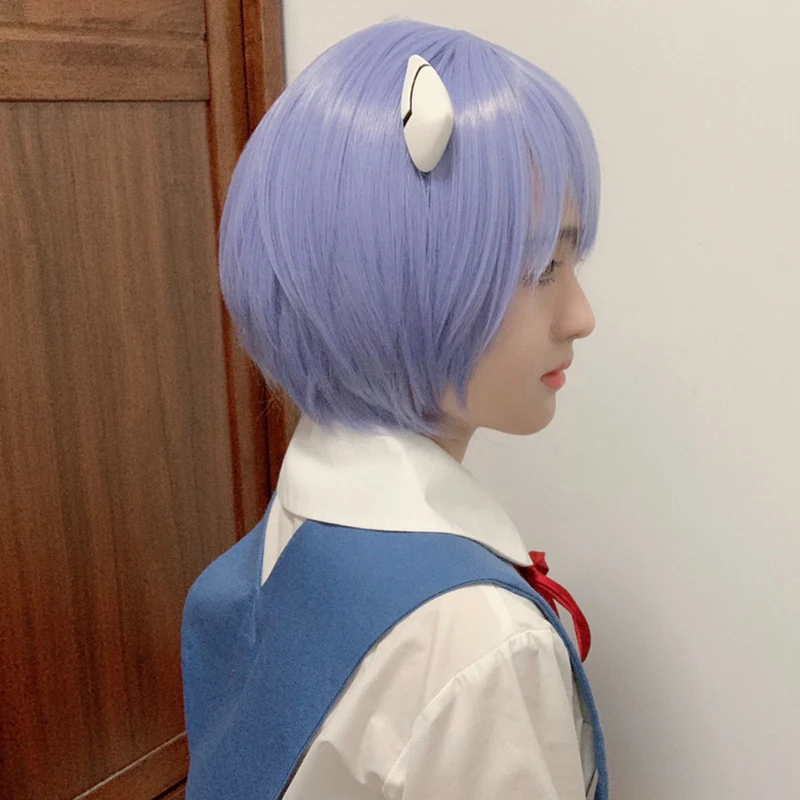 Высокое качество Аниме EVA короткие светло-голубые волосы Ayanami Rei термостойкий