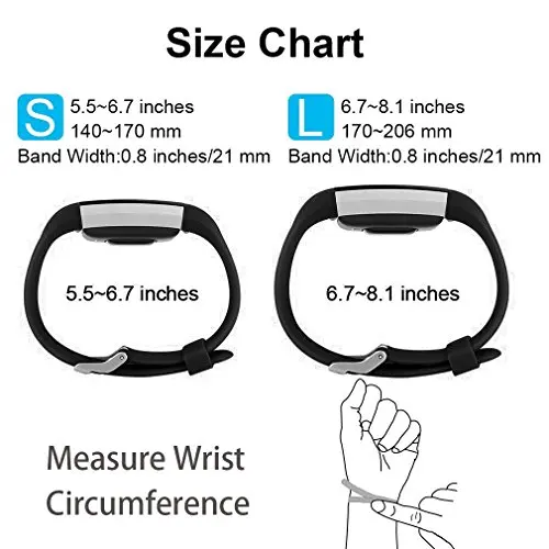 Replacement Silicone Watch Bands Compatible for Fitbit Charge 2, Classic Special Edition Adjustable Sport Wristbands Watch Strap