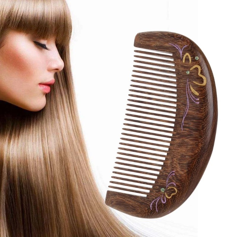 

Hair Care Comb Anti-static Handmade Natural Wood Wooden Carved Sandalwood Combs