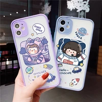 luxury cartoon space astronaut girl phone case for iphone 7 8 plus se 2020 x xr xs max 12 13 mini 11 pro max dinosaur back cover