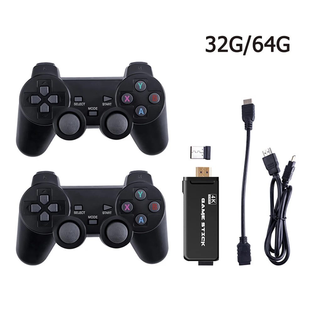 

4K HD Video Game Console With 2.4G Double Wireless Controller 64GB 10000 Games For PS1/GBA Classic Retro TV Game Console