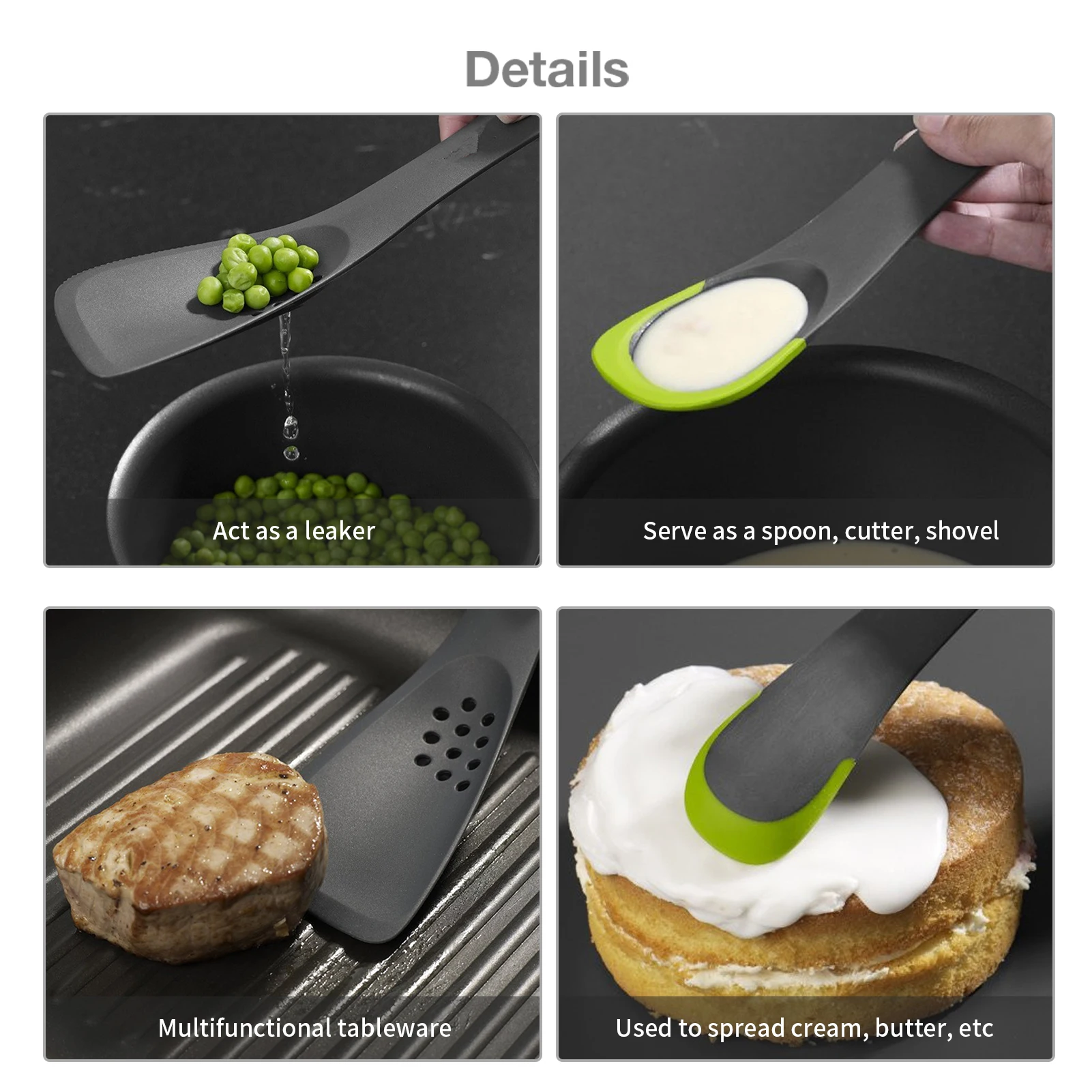 

Cooking Utensil Set Kitchen Tools Silicone Nonstick Slotted Turner Frying Spoons Spatula Serving For Baking Non Stick Pots