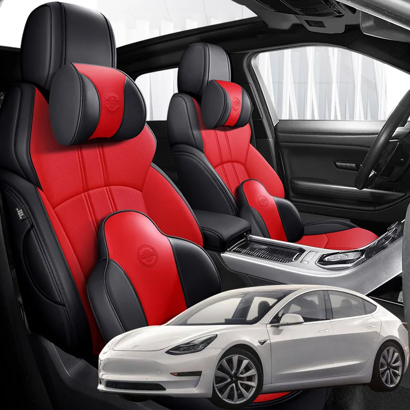 

Накидки на автомобильные сиденья из кожи Nappa, аксессуары для Tesla Model 3 2019 2020 2021