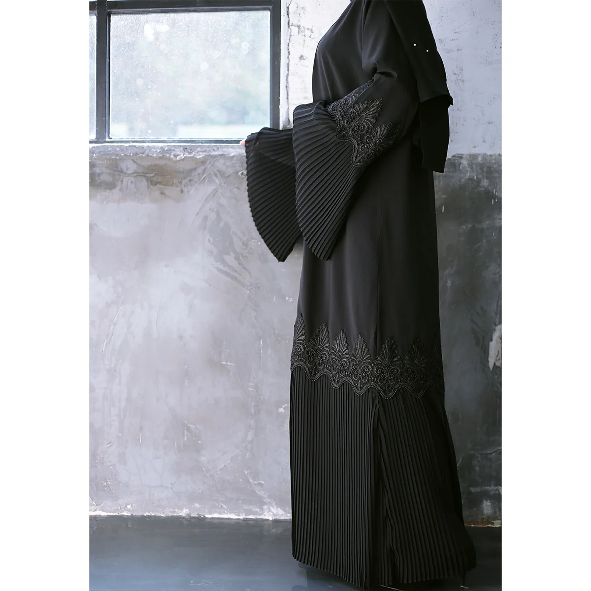 Открытый передний abaya Дубай длинный кардиган Женские мусульманские Длинные